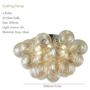 Ljojo Magic Beans Glass Bubble Chandelier: Nordic Fashion Pendant Light for Living Room Dining Office
