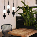 Ljojo Modern LED Red Black Milk Ball Pendant Light Chandelier for Bedroom Dining Stairs