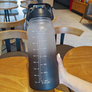 Ljojo 2L Sports Water Bottle with Straw - Portable Frosted Plastic Space Cup
