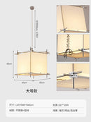 Retro Wabi Sabi LED Pendant Lights Handmade Cloth Hanging Lamp Linen Fabric for Ljojo