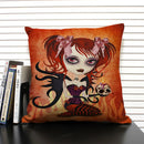 Ljojo Mermaid Linen Cushion Cover for Living Room Sofa Decoration