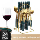 Ljojo 24-Piece Ceramic Tableware Set with Storage Rack Gift Box
