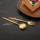 Ljojo 12Pcs Gold Mirror Stainless Steel Fork Spoon Set for Kitchen Dinnerware