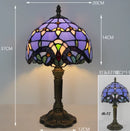 French Table Lamp Stained Glass Red Rose 8 Inches Bedside Reading Light Ljojo