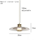 LED Wall Lamp Modern Round Gray Amber Glass Sconce Foyer Bedroom Aisle Decoration Ljojo