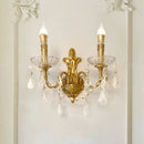 French Medieval Style Crystal Copper Wall Lamp for Living Room - Ljojo