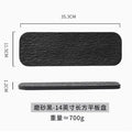 Ljojo 14" Rock Grain Rectangular Ceramic Sushi Plate - Black & White