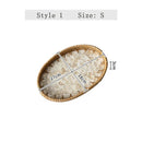 Ljojo Light Luxury Shell Inlaid Rattan Storage Basket Tray