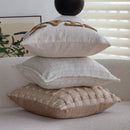 Chenille Embroidered Cushion Cover 18"x18" for Living Room Sofa, Ljojo Beige Pillowcase