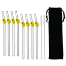 Ljojo Lemon Shaped Glass Drinking Straws Set with Brush Bag - Bar Drinkware