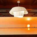LED Pendant Light Modern Cream Fabric Chandelier for Living Room - Ljojo