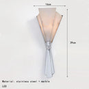 Art Deco Chrome Metal Wall Light | New Style Natural Marble Stainless Steel G9 Bulb by Ljojo