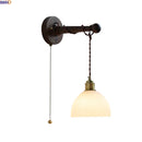 Ljojo LED Wall Mirror Lights with Switch - Modern Wooden Indoor Lamp