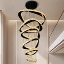 Ljojo Luxury Crystal Chandelier for Living Room - Modern Statement Pendant Light Fixture