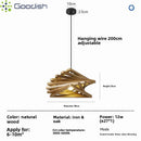 Medieval Bauhaus Wooden Triangular Frame LED Pendant Lights for Living Room by Ljojo