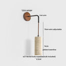 Ljojo LED Wall Lamp Switch Bedroom Yellow Travertine Stone Black Iron Zen Light