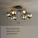 Nordic Glass Ceiling Chandelier Black Minimalist Decor for Bedroom Loft Restaurant - Ljojo