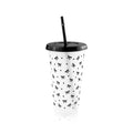 Ljojo 24oz Bow Plastic Water Cup with Straw Lid - Portable Drinkware for Sports, Camping, Party