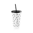 Ljojo 24oz Bow Plastic Water Cup with Straw Lid - Portable Drinkware for Sports, Camping, Party