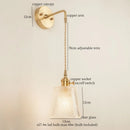 Ljojo Minimalist LED Wall Lamp with Pull Chain Switch