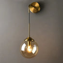 Golden Glass Ball Wall Sconce - Ljojo Bedside Wall Lamp for Modern Home Decor