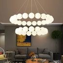 Nordic Modern Cream Pearl Circle LED Chandelier for Elegant Living & Dinning Spaces by Ljojo
