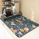 Butterfly Print Table Mat Coaster Set by Ljojo: Kitchen Accessories Absorbent Drying Mat