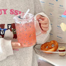 Ljojo 1000ml Glass Tumbler with Lid and Straw – Versatile Kawaii Drinkware
