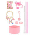 Ljojo 10pcs Tumbler Accessories Set: Straw, Cover, Cap, Boot, Stopper, Keychain, Sticker