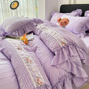Korean Princess Style Lace Ruffles Wedding Bedding Set by Ljojo