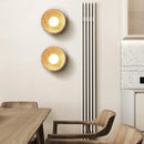 Ljojo LED Wall Light with Wood Base, Natural Yellow Travertine, Modern Nordic Design