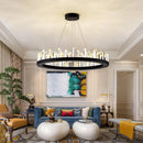Ljojo LED Crystal Pendant Chandelier for Living Room, Dining, Bedroom & Hall