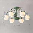 French Flower Chandelier Glass Pendant Lamp Modern Home Decor Ljojo