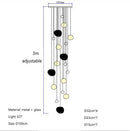 Ljojo Linear Glass Ball Pendant Light Modern Luxury Interior Lighting Staircase Bedroom