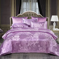 Ljojo Luxury Jacquard Bedding Set - European Style Satin Duvet Cover for Double Bed