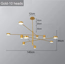 Ljojo Modern Rotate LED Chandelier for Living Room Dining Office Black Pendant Lights