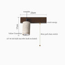 Ljojo Mid Century Modern LED Wall Light Pull Chain Switch Yellow Travertine Bedroom Lamps