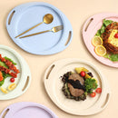 Ljojo Lilac Wheat Straw Dinner Plates Set - Eco Friendly Lightweight Tableware