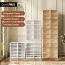 Ljojo™ Shoe Storage Box: Folding Organizer Rack with Magnetic Clear Door