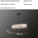 Ljojo Modern Luxury Purple Crystal Chandelier for Living Room Kitchen LED Hanging Lamp