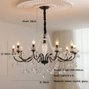 Black Crystal Chandelier Pendant Light - Elegant French Living Room Lamp by Ljojo