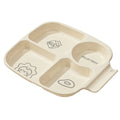 Ljojo 4 Grids Square Plastic Dinner Plate Set - Reusable & Dishwasher Safe Tableware