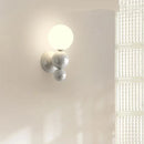 Ljojo LED Wall Light Red Green White Metal Kids Room Sconce White Acrylic Ball