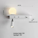LED Wall Lamp with Switch USB Charging Modern Reading Sconce Light by Ljojo