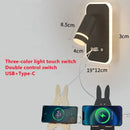 Ljojo LED Spotlight USB Rechargeable Wall Lamp for Living Room - Indoor Bedroom Decor Lighting