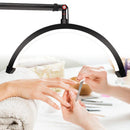 Ljojo 16 Inch LED Half-Moon Lash Light with Floor Tripod - Beauty Salon Makeup & Tattoo Stand