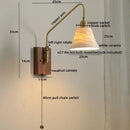 Ljojo LED Glass Copper Wall Sconce Modern Stair Light Fixtures for Home Decor