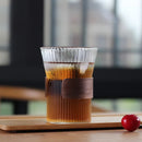 Ljojo 300ML Glass Coffee Mug with Walnut Sleeve and Bamboo Sheet - Japanese Style