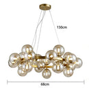 Ljojo Modern Glass Bubble Pendant Chandelier Light Fixture for Living Room Kitchen Dining Bedroom