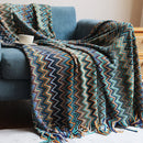 Ljojo Lightweight Knitted Throw Blanket with Tassels